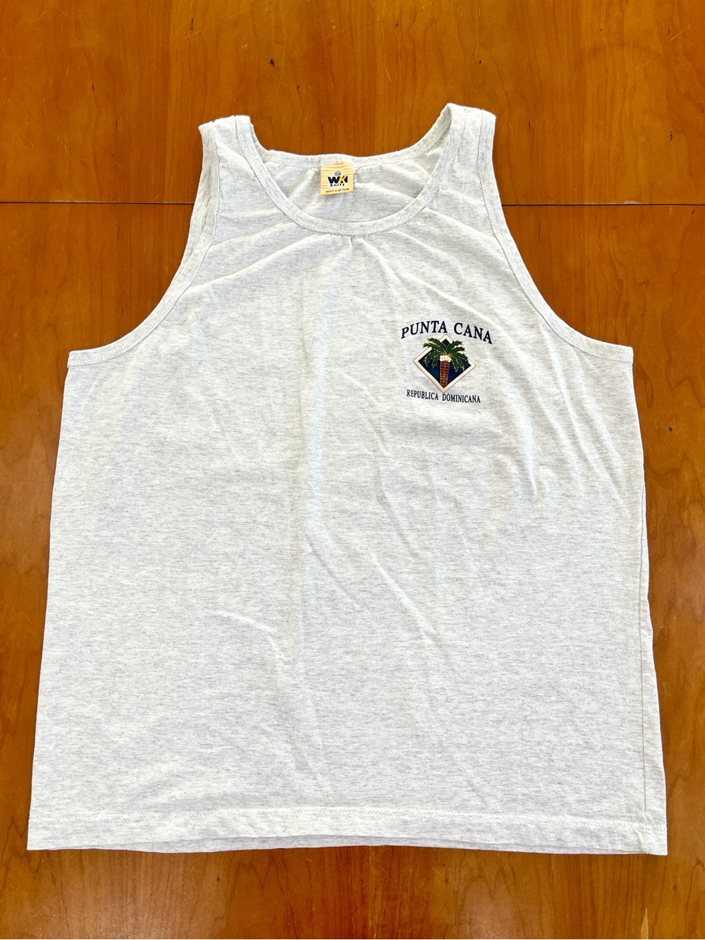 Dominican Republic Punta Cana Solid Gray Tank Top. 100% Cotton by WK Knits. XXL.